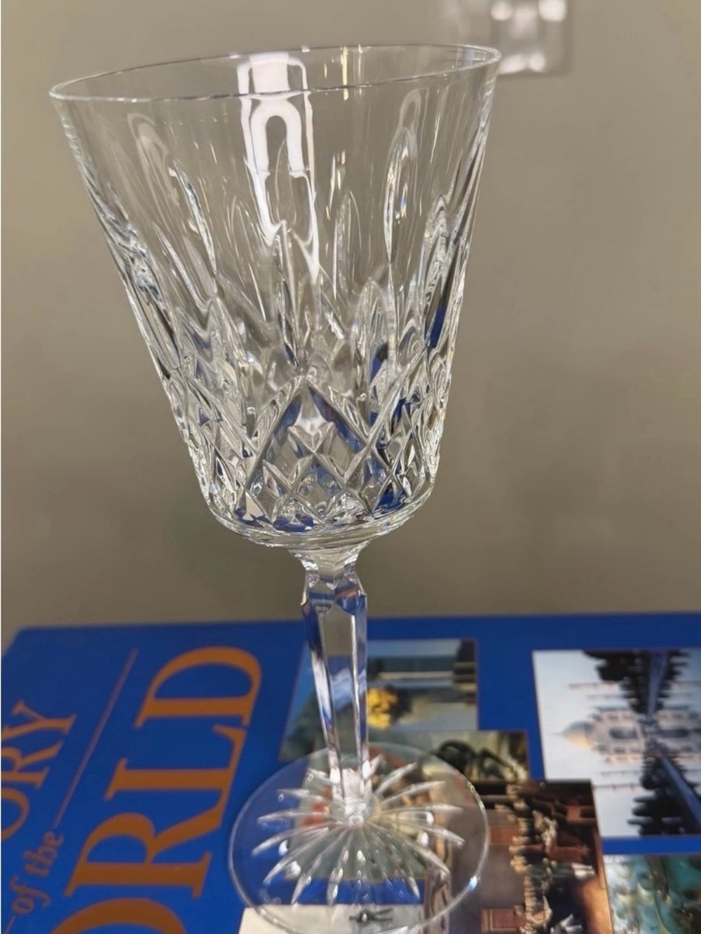 Waterford Lismore Crystal-Cut Wine Glass - Clear, stamped